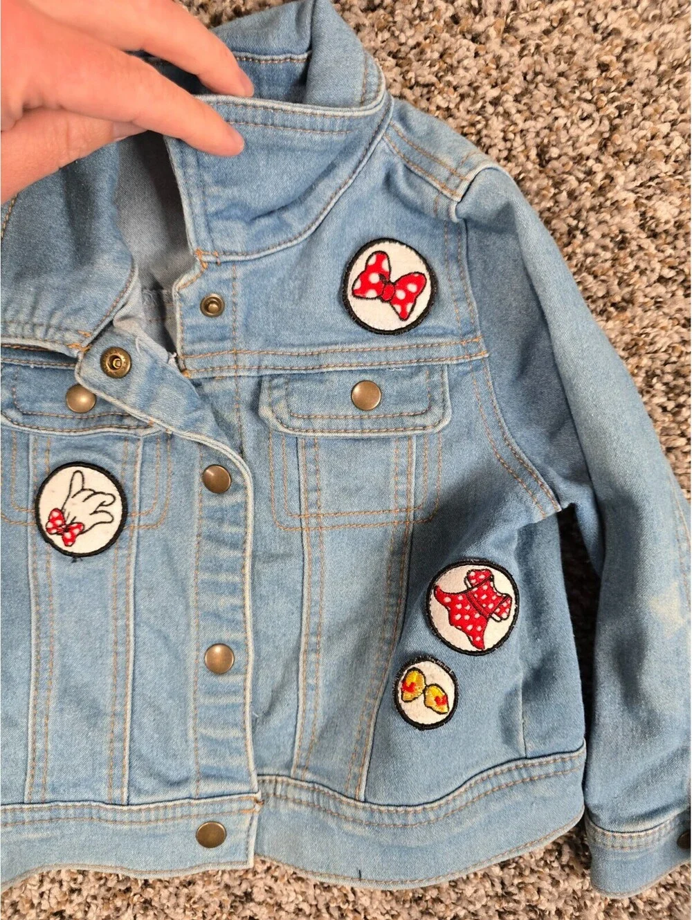 Disney Tutu Couture Minnie Mouse Girls Denim Jean Jacket Toddler Sz 3T